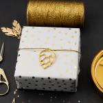 Spotty Gold Stripe Wrapping Paper 85GSM Customized for gift package for sale