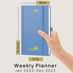 Hard Cover Poprun Blue Weekly Planner 2023 Customization Agenda For Student