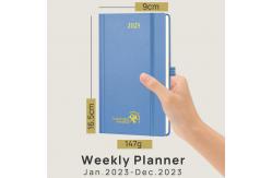 China Hard Cover Poprun Blue Weekly Planner 2023 Customization Agenda For Student supplier