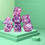Colorful pink purple starry sky Resin Boarding Dice Set  dnd dice for sale