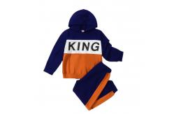 China Winter Children Black Long Sleeve Sweatshirt With Collar Letter Print supplier