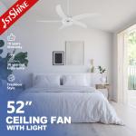 1stshine 52 Inch 5 MDF Blade Decorative Ceiling Fan with Remote Control and Light for sale