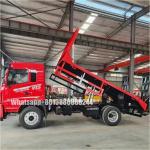 Dongfeng Flat Bed Truck With Cargo Box , Self Unloading Self Discharge Truck