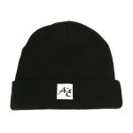 Custom Crochet black beanie knitted winter skull ski cap beanie slouch alpaca hat with patch logo for sale