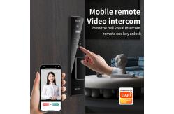 China 5000Mah Rechargeable Battery Face Door Lock Tuya App With Video Intercom supplier