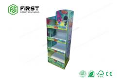 China Customized Logo Printed Foldable Paper Floor Display Stand For Retail Promotion supplier