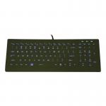 Washable Medical Industrial Silicone Backlit Keyboard With Low-profile Keys