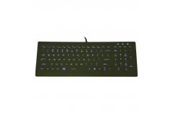 China Washable Medical Industrial Silicone Backlit Keyboard With Low-profile Keys supplier