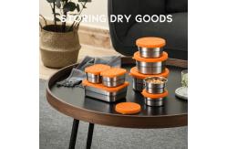 China 350ml Metal Food Storage Containers Stackable With Leak Proof Silicone Lids supplier
