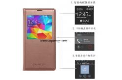 China Anqueue - Folio leather case Galaxy s5 with window supplier
