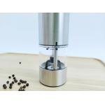 Round Silver Stainless Steel Pepper Grinders With Adjustable Grind Settings for sale