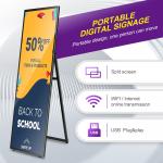 Full Screen 75 Inch LCD Panel Android A Type Removable Portable Digital Signage for sale
