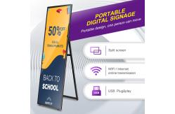 China 75 Full Screen 4K Portable Digital Poster Advertising Signage Display With Wheels supplier
