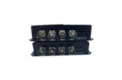 China 4 Port 1080P Video Over Ethernet Converter Coax Multimode Fiber Converter 12V supplier