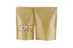 China Custom Order Accepted SGS Certified Kraft Paper Bag with Window and Zipper supplier