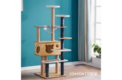 China Cat ToysCustom Sizes Wooden Cat Tree with Scratcher Houses and Playing supplier