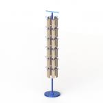 6 Sides Metal Floor Display Stands 36 Hooks KD Construction for sale