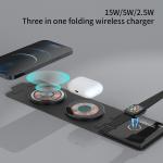 Transparent Dual 15W Fabric Wireless Charger 3 In 1 Wireless Charger Charging Dock For Apple for sale