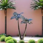 Mirror Polished Tree Sculpture Palm Tree Stainless Steel Garden Feature