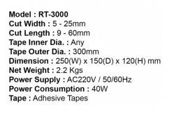 China 5MM To 25MM Tape Width RT-3000 Automatic Masking Tape Dispenser supplier