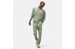 China Dye Printed Crewneck Pullover Hoodie Jogger Sets With Drawstring Waistband supplier