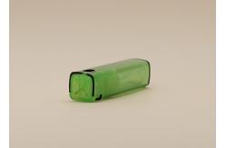 China Clear Green Refillable Glass Perfume Spray Bottles With AS Rectangle Bottle Cover supplier