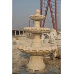 3 Tier Flower Carved Stone Marble Water Standing Fountain for sale