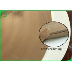 Brown Paper 60G Straw Coloured Paper Roll 15MM 27MM Kraft Paper For Paper Straw for sale