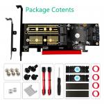 3 In 1 Msata And M.2 NGFF NVME SATA SSD To PCI-E 4X And SATA3 Adapter With Heatsink for sale