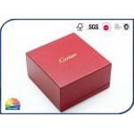 Red Texture Paper Rigid Box Present Package Gold Foil Logo Stamping for sale