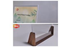 China Ecofriendly Top Loading Clear Acrylic Photo Display Frame With Customized Wooden Base supplier