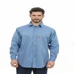 Button Closure 100% Cotton Fire Retardant Work Shirt Plaid Pattern 210gsm for sale