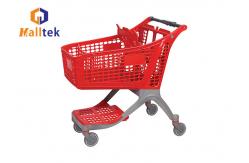 China 80kgs Load Plastic Supermarket Mesh Shopping Cart supplier