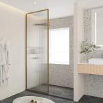 Fixed Walk In Shower Glass Partition , 8mm Frameless Glass Shower Screens