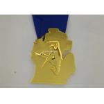Personalized Enamel Medal Ribbons , Awards Karate Medals Die Casting for sale