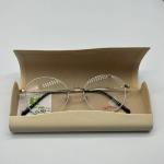 Irregular Portable Leather Spectacle Metal Eyeglass Cases Personalised Glasses for sale