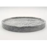 Premium Stone Serving Tray , Marble Circular Serving Tray Grey Color for sale