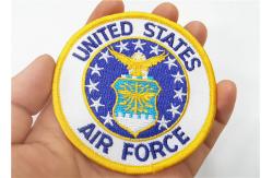 China Air Force Military Style Patches Full Embroidered With Iron On Backing supplier