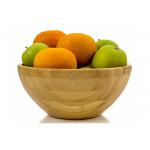 Horizontal Grain Design for Large Round Fruit Bamboo Salad Bowl Set for sale