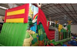 China Parcours Zoo Inflatable obstacle course bounce house 4x16x5m supplier