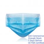 Breathable Disposable Mouth Mask , Blue Face Mask Multi Layered Stereo Design for sale