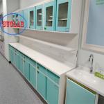 Three Section Slider Hospital Clinic Furniture Treatment Workstations for Safe Waste Control for sale
