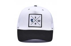 China 5 Panel Mesh Trucker Cap Hat High Profile Crown Customize Logo supplier
