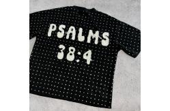 China Custom Streetwear Rhinestone Cropped T Shirt Distressed Embroidery Patched For Men supplier