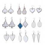 Blank Metal Sublimation Earrings With Metal Insert Custom Sublimation Eardrop For Heat Transfer Printing for sale
