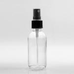 Liquid 120ml Clear Boston Glass Bottles With Pump Spray for sale