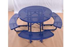 China Mild Steel Metal Outdoor Table Benches With Flanged Surface Mounted Type OEM supplier