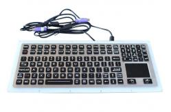China 116 Keys IP67 Black Vandproof Stainless Steel Industrial Keyboard With Touchpad supplier