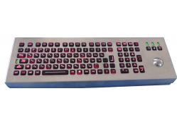 China 106 USB industrial brushed steel Keyboard with laser trackball backlight included supplier