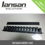 Black 19 Inch Horizontal Cable Management High Density 1U Plastic Cable Management for sale
